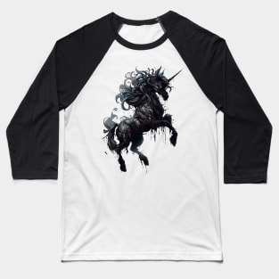 Spooky black unicorn Baseball T-Shirt